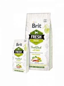 מזון לכלב בריט פרש לכלבים פעילים ברווז 12 ק"ג Brit Fresh
