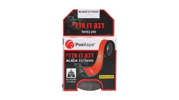 דבק דו"צ 3 מטר רוחב 25 מ"מ  מחזיק עד 48 ק״ג POXITAPE
