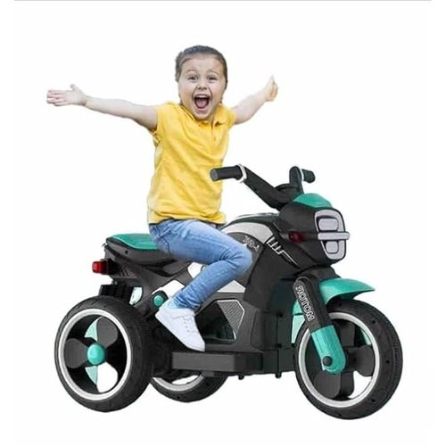 אופנוע 3 גלגלים חשמלי ממונע 6V מיני פוליס Mini Police עם אפקטים קוליים ותאורה - לבן