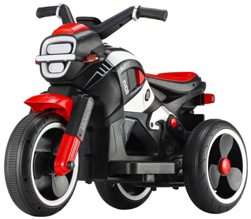 אופנוע 3 גלגלים חשמלי ממונע 6V מיני פוליס Mini Police עם אפקטים קוליים ותאורה - אדום