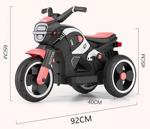 אופנוע 3 גלגלים חשמלי ממונע 6V מיני פוליס Mini Police עם אפקטים קוליים ותאורה - אדום