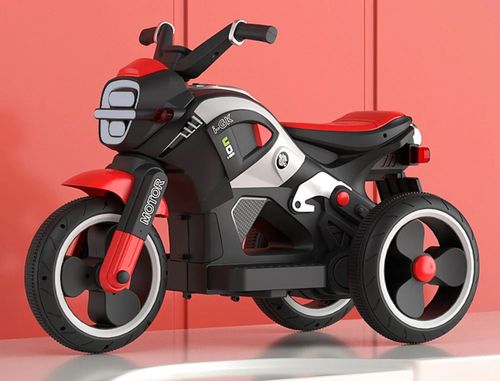 אופנוע 3 גלגלים חשמלי ממונע 6V מיני פוליס Mini Police עם אפקטים קוליים ותאורה - אדום