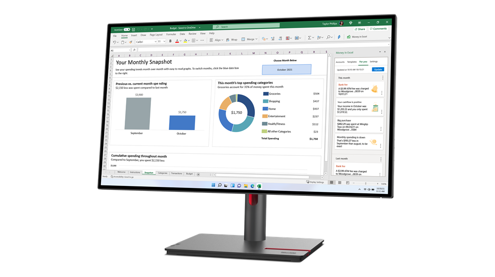 מסך מחשב 27 אינטש Lenovo ThinkVision P27h-30 63A1GAT1IS QHD לנובו