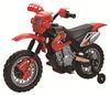 אופנוע שטח חשמלי ממונע 6V עם גלגלי עזר, אפקטים קוליים ותאורה - אדום