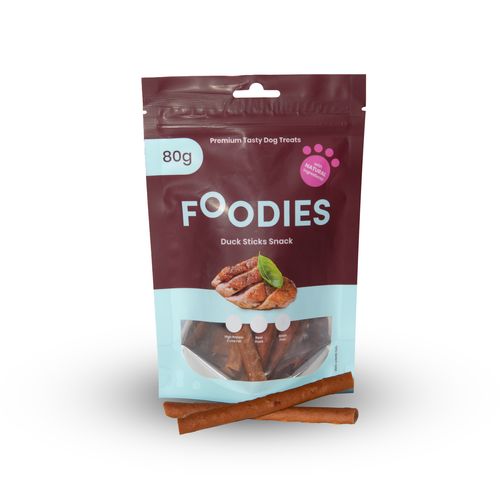 חטיף פודיס מקלות ברווז 80 גרם FOODIES