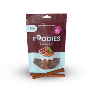 חטיף פודיס מקלות ברווז 80 גרם FOODIES