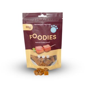 חטיף פודיס קוביות סלמון 80 גרם FOODIES