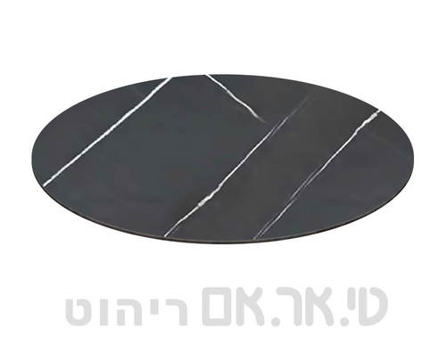 פלטה עגולה שיש שחור