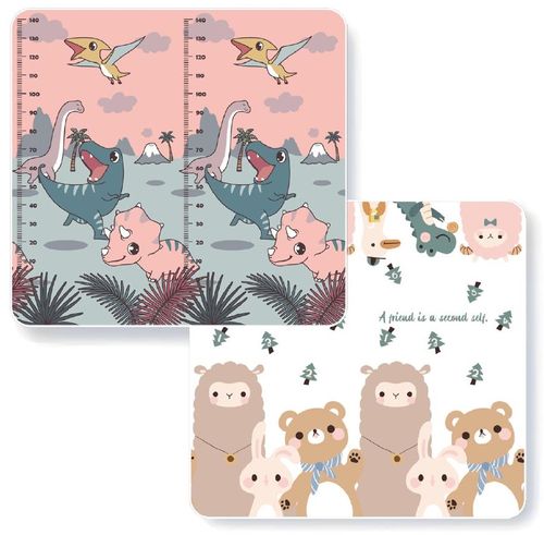 שטיח פעילות מתקפל גדול עשוי XPE איכותי דו-צדדי עם תיק נשיאה - דגם 3:דינוזאורים/לאמה