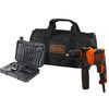סט מקדחה דופקת+תיק+סט מקדחים BLACK & DECKER מדגם BDCHD18S32-QW