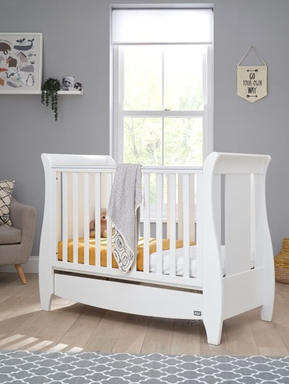 מיטת תינוק ומעבר 3 ב -1 דגם רומא ROMA מבית Tutti Bambini צבע לבן