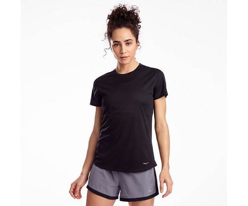 חולצת ריצה SAUCONY STOPWATCH SHORT SLEEVE BLACK