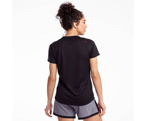 חולצת ריצה SAUCONY STOPWATCH SHORT SLEEVE BLACK