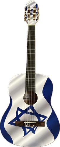 גיטרה קלאסית 1/2 דגל ישראל גימור מבריק + נרתיק INFINITY KG-3411ST-ISF