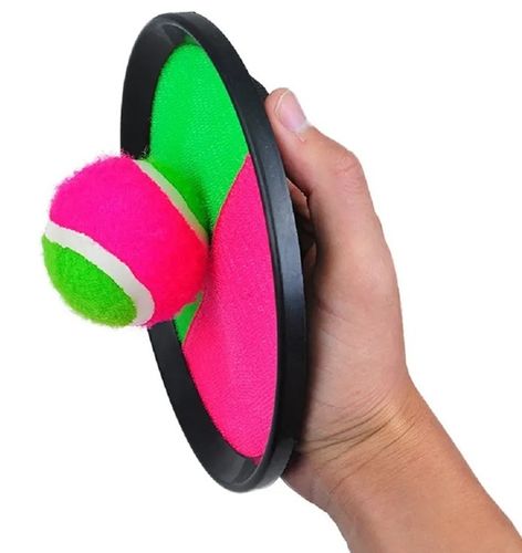 זוג מטקות סקוטש עם כדור למשחקי מסירות בבית, בחצר או בים (מגוון צבעים)