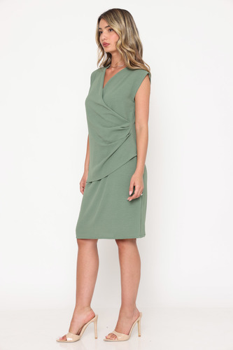 שמלת מעטפת אור ירוק זית