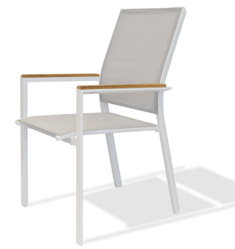 כסא גן רויאל לבן/ אפור כהה/ אבן