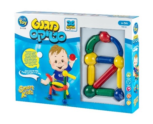 סט מגנט סטיקס 36 חלקים לילדים להרכבה ויצירה