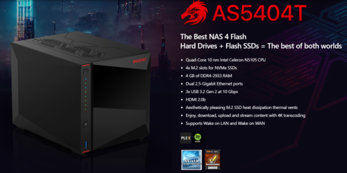 שרת Asustor AS5404T 4 Bay NAS