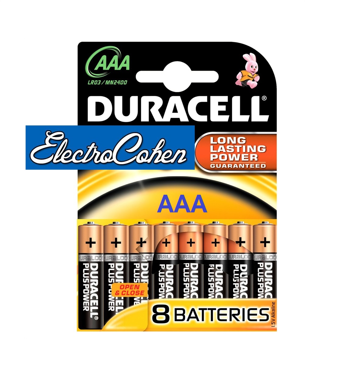 8 סוללות AAA אלקליין DURACELL alkaline