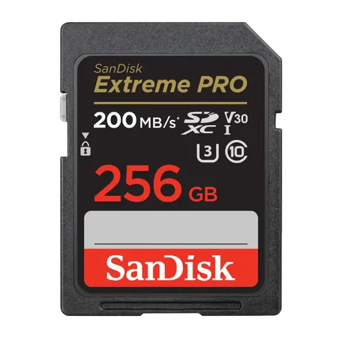 כרטיס זיכרון בנפח GB256 S.D EX PRO 4K 200S מבית SANDISK