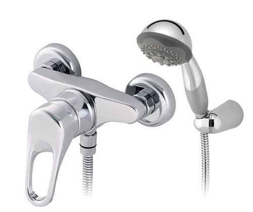 ע- ברז קיר למקלחת אלפא צבע כרום מבריק חמת 302570