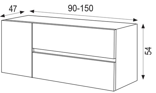  ארון קורטינה פורניר 90 ס