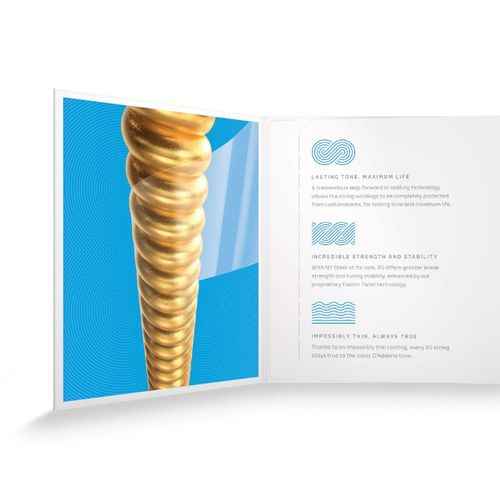 זוית נוספת D'Addario 12-53 Light, XS 80/20 Bronze Coated Acoustic Guitar Strings