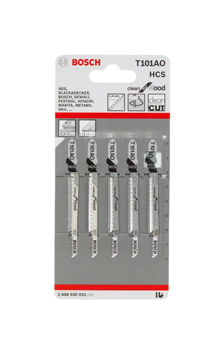 סט 5 מסוריות למסור אנכי BOSCH T 101 AO CLEAN FOR WOOD 