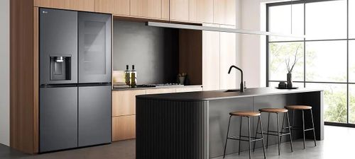 מקרר 4 דלתות 638 ליטר LG דגם GMG960 נירוסטה שחורה