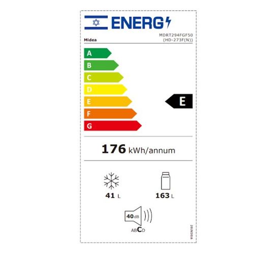 מקרר מקפיא עליון 200 ליטר Midea HD-273FN כסוף