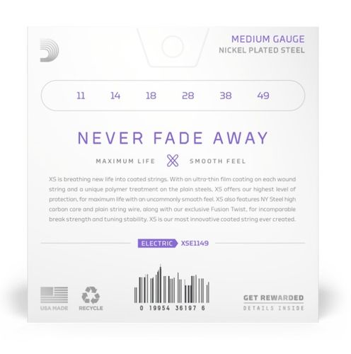 זוית נוספת D'Addario 11-49 Medium Coated Electric Guitar Strings