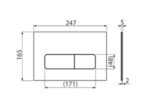 לחצן הפעלה למיכלי הדחה אלקה נירוסטה מט 50300068