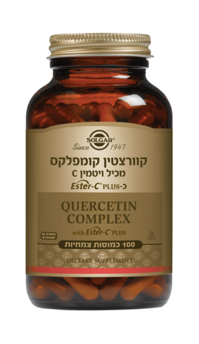 קוורצטין קומפלקס מכיל ויטמין C סולגאר 100 כמוסות צמחיות - Solgar Quercetin Complex With Ester C Plus