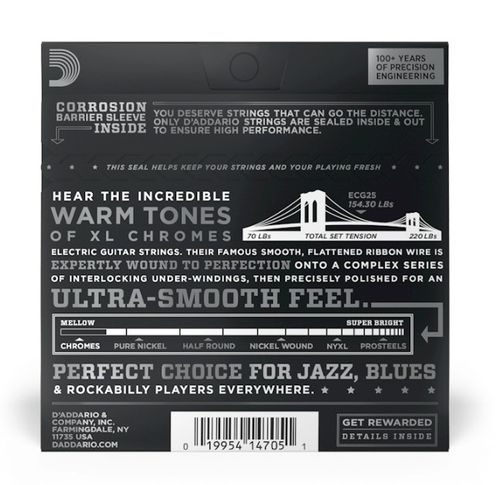 זוית נוספת D'Addario ECG25 12-52 Light Electric Guitar Strings