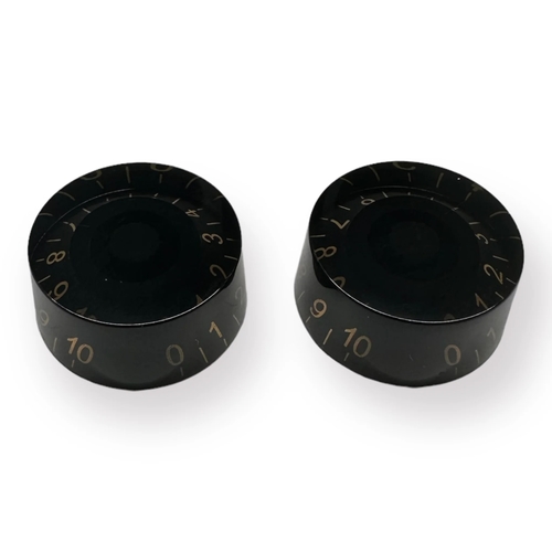 סט 2 כפתורים לגיטרה AX-L523-2 AxLabs Aged Black Speed Knob With White Font