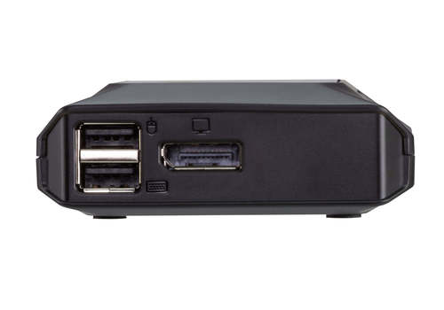 2Port 4K DisplayPort USB-C Cable KVM Switch with Remote Port Selector 
