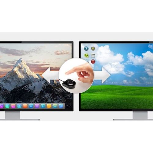 2Port 4K DisplayPort USB-C Cable KVM Switch with Remote Port Selector 