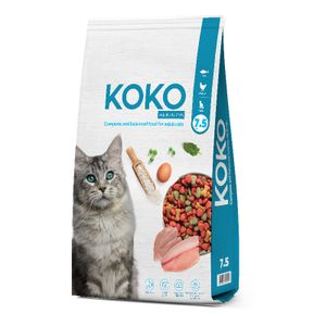 מזון יבש קוקו מיקס דגים לחתולים בוגרים 7.5 ק"ג KOKO