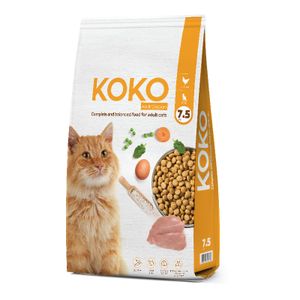 מזון יבש קוקו עוף לחתולים בוגרים 7.5 ק"ג KOKO