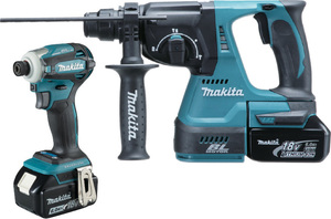 סט 2 כלים 18V נטען עם סוללות ומטען MAKITA DLX2468JX1