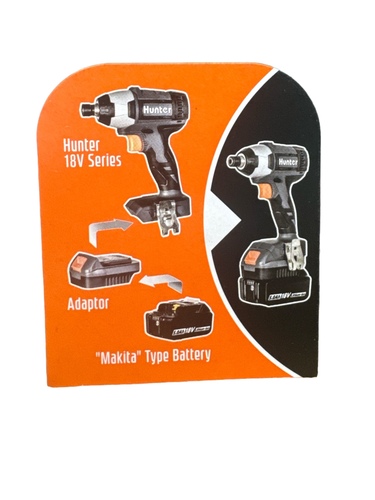 מתאם לכלי עבודה נטענים האנטר HUNTER לסוללות מקיטה MAKITA