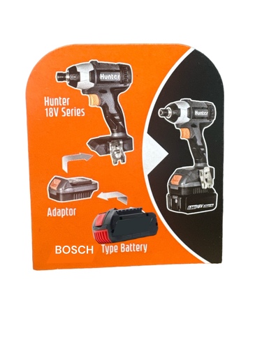 מתאם לכלי עבודה נטענים האנטר HUNTER לסוללות בוש BOSCH