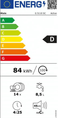 מדיח כלים רחב דגם Miele G5110SCW מילה