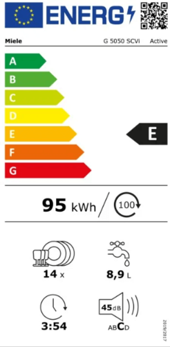 מדיח כלים רחב אינטגרלי מלא דגם G5050SCVI מילה MIELE