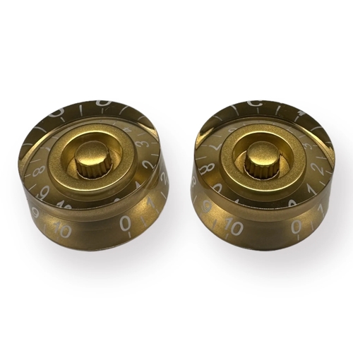 סט 2 כפתורים לגיטרה AX-L527-2 AxLabs Standard Gold Speed Knob With White Font