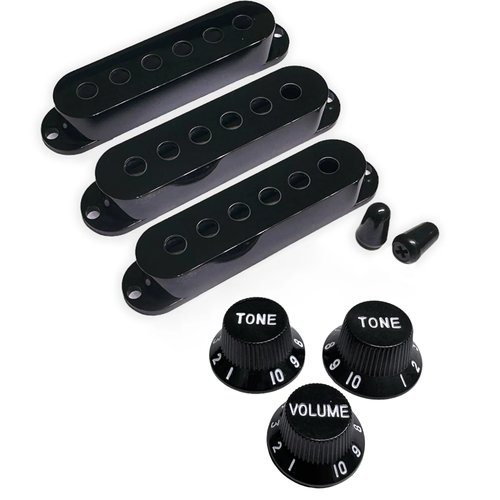 סט 3 מיכסים לפיקאפ 2 כובעון למפסק 3 כפתורים AX-LSSMBKW Black / White set Modern Spacing 52/50/48mm
