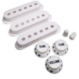 סט 3 מיכסים לפיקאפ 2 כובעון למפסק 3 כפתורים AX-LSSMWHB White / Black set Modern Spacing 52/50/48mm