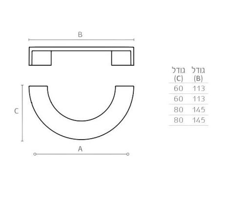 ידית חצי עיגול בצבע רוז גולד 3688