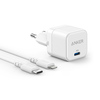 מטען קיר + כבל 0.9 מטר Anker MFI CABLE+PowerPort III Cube 20W
